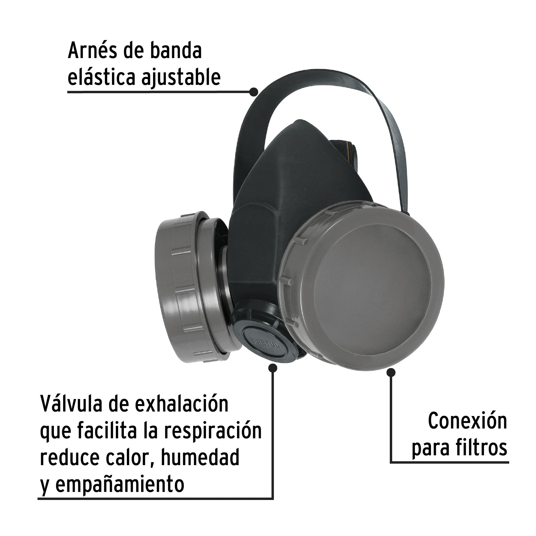 Respirador sin cartucho, 2 filtros, Pretul RES-2-P 23391 MM00