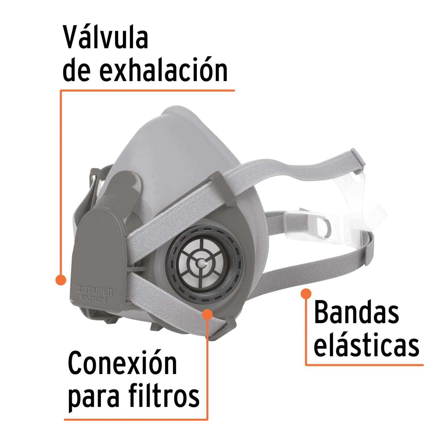 Respirador profesional media cara, Truper Expert RES-X 13732 MM00