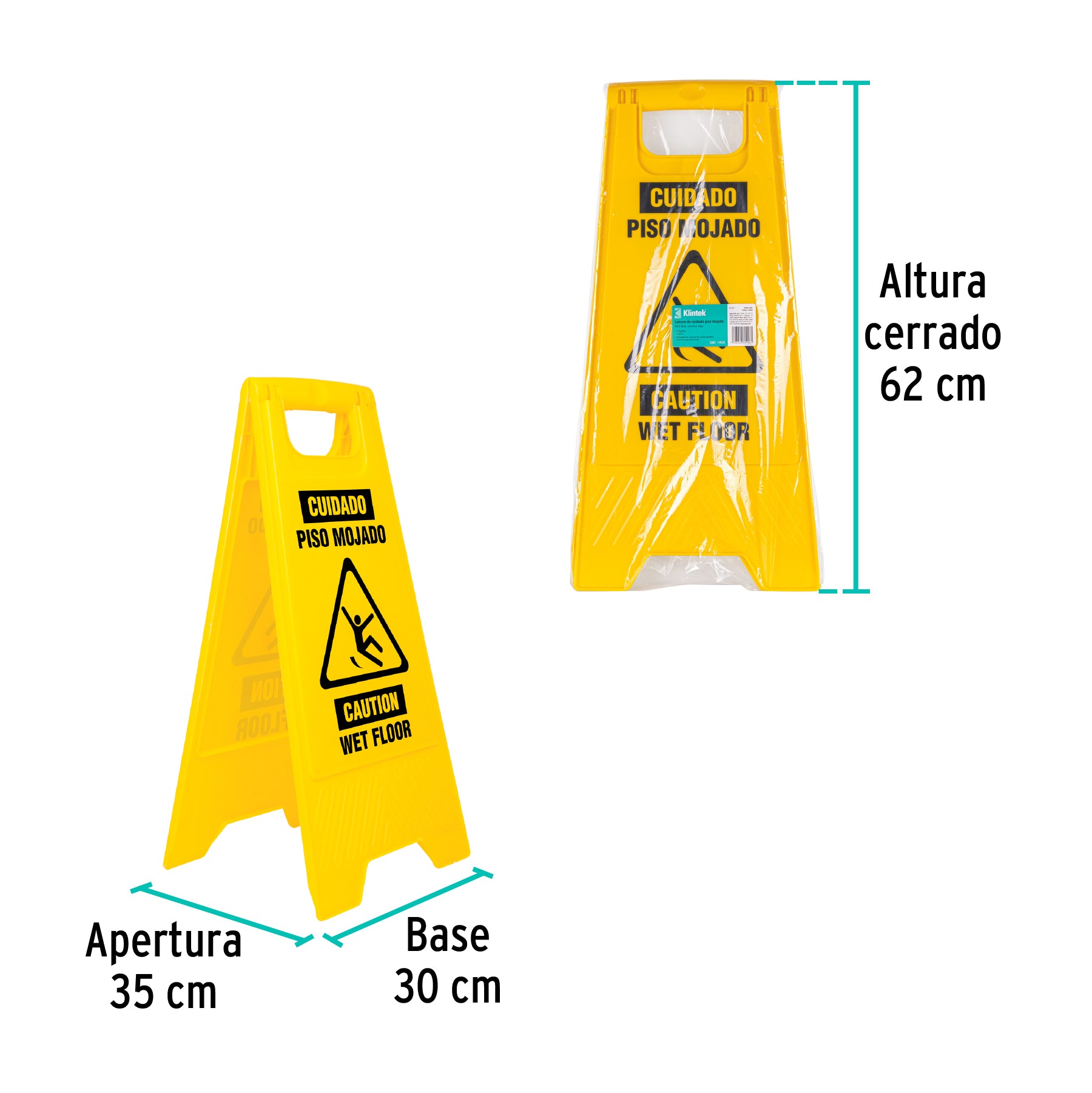 Letrero de piso resbaloso, 62 cm, Klintek RESBA-60P 23020 MM00