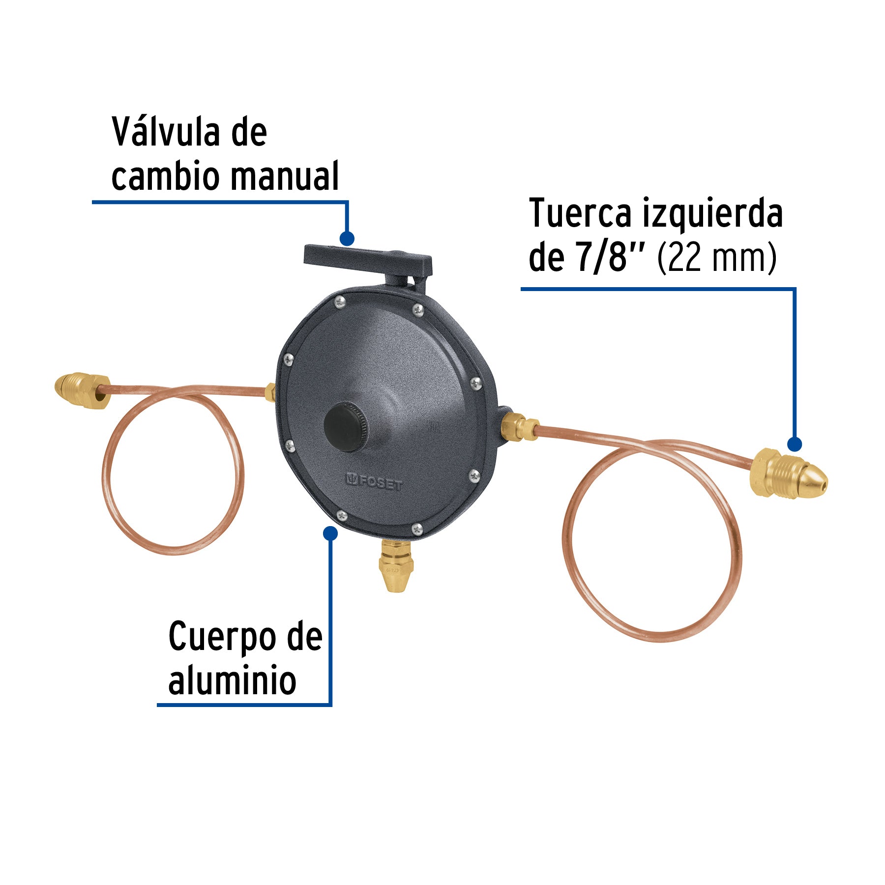 Regulador de gas L.P. de 2 vías, Foset RG-200 49226 MM1