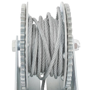 RESTIRADOR MANUAL DE DOBLE ENGRANE CON CABLE DE ACERO CAPACIDAD 1000LB  