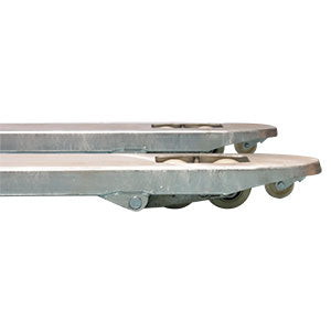 RODACARGA DE ACERO GALVANIZADO, 2.5T, ALTURA MINIMA 75MM, TENEDOR DE 685/1220MM											