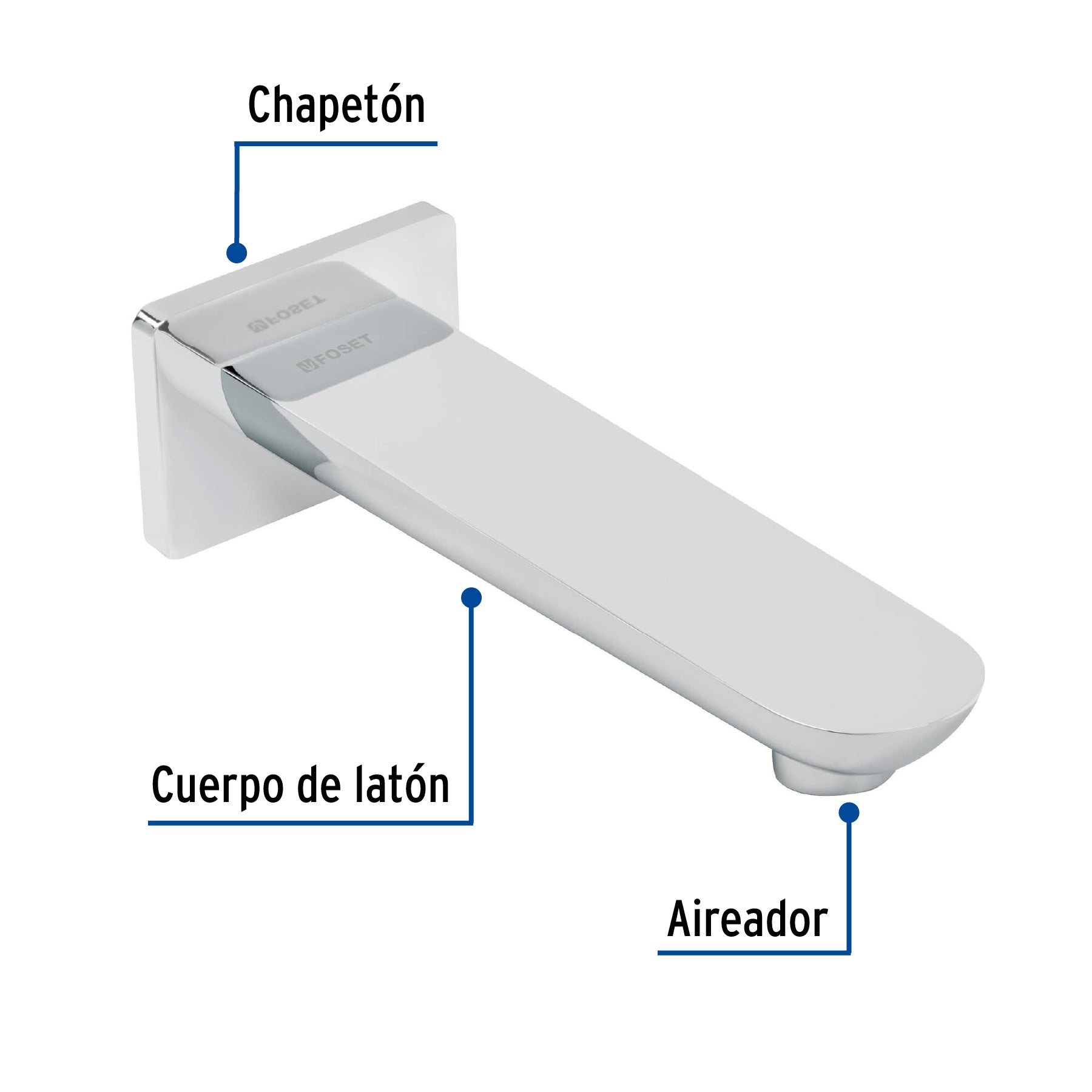 Salida de tina cromo sin desviador, Foset RIM-51 45197 MM00