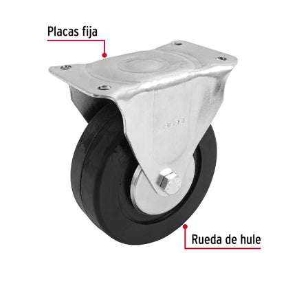 Rodaja hule 6', placa fija con balero, carga 150 kg, Fiero RO-116 48602 MM1