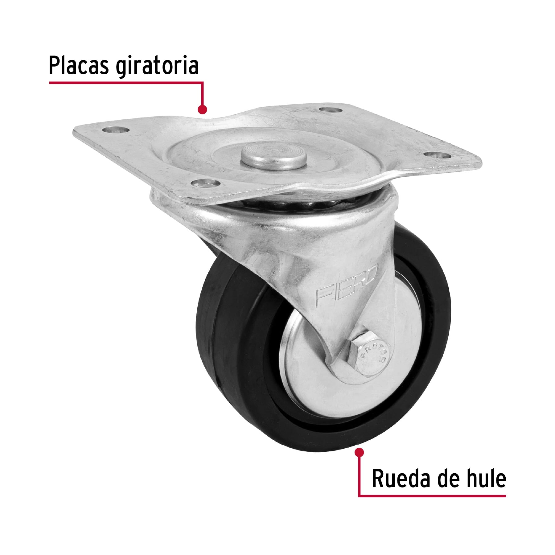 Rodaja hule 4', placa giratoria con balero, carga 100 kg RO-1217 48613 MM1