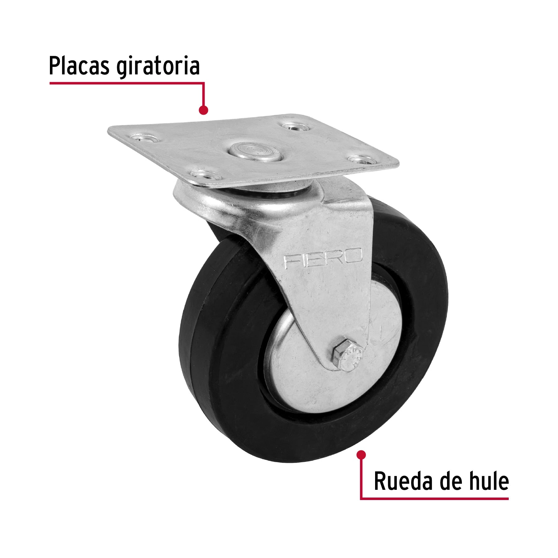 Rodaja hule 5', placa giratoria con balero, carga 60 kg RO-1218 48614 MM1