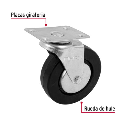 Rodaja hule 5', placa giratoria con balero, carga 60 kg RO-1218 48614 MM1