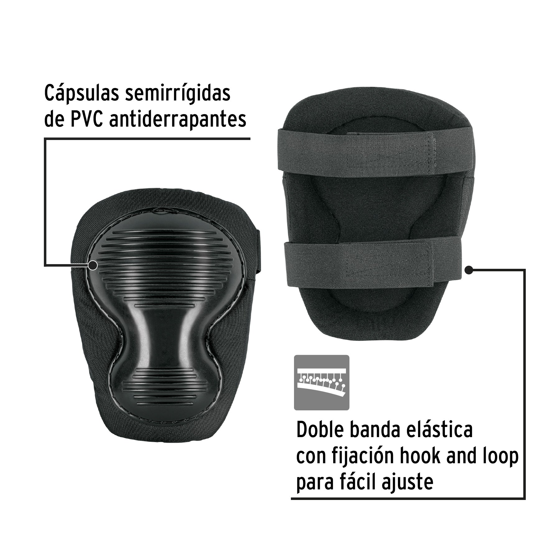 Rodilleras anti-derrapantes doble cápsula, Pretul ROD-200 27241 MM00