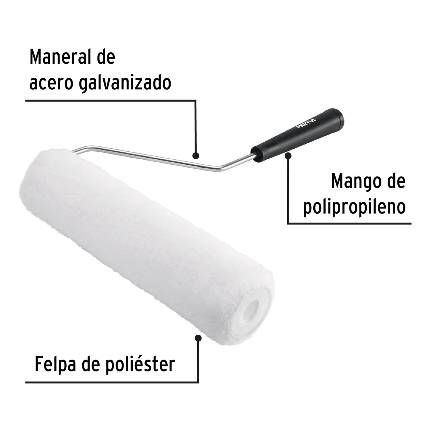 Rodillo para pintar, 9 x 3/8', superficies lisas, Pretul ROPI-910P 28033 MM0