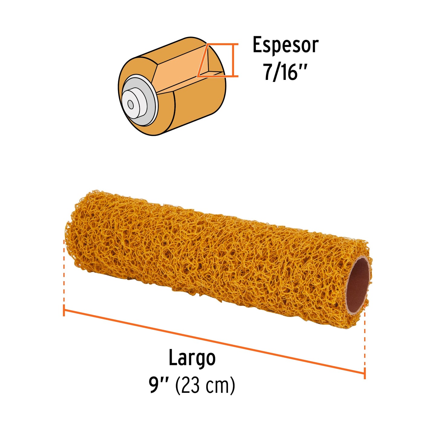 Rodillo para pintar 9' x 7/16' de PVC, acabados texturizados ROPI-911T 13895 MM00