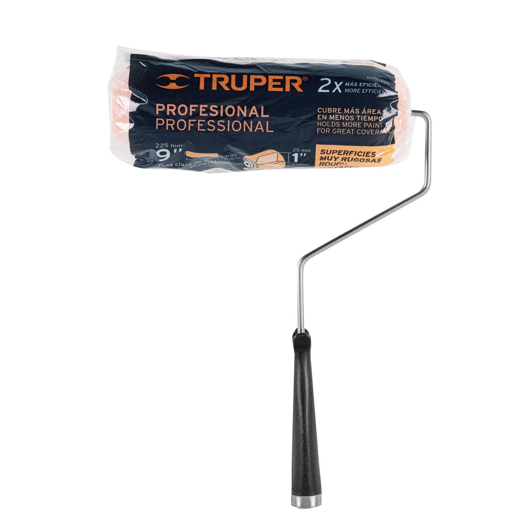 Rodillo para pintar 9' x 1' superficies muy rugosas, Truper ROPI-925 13878 MM00