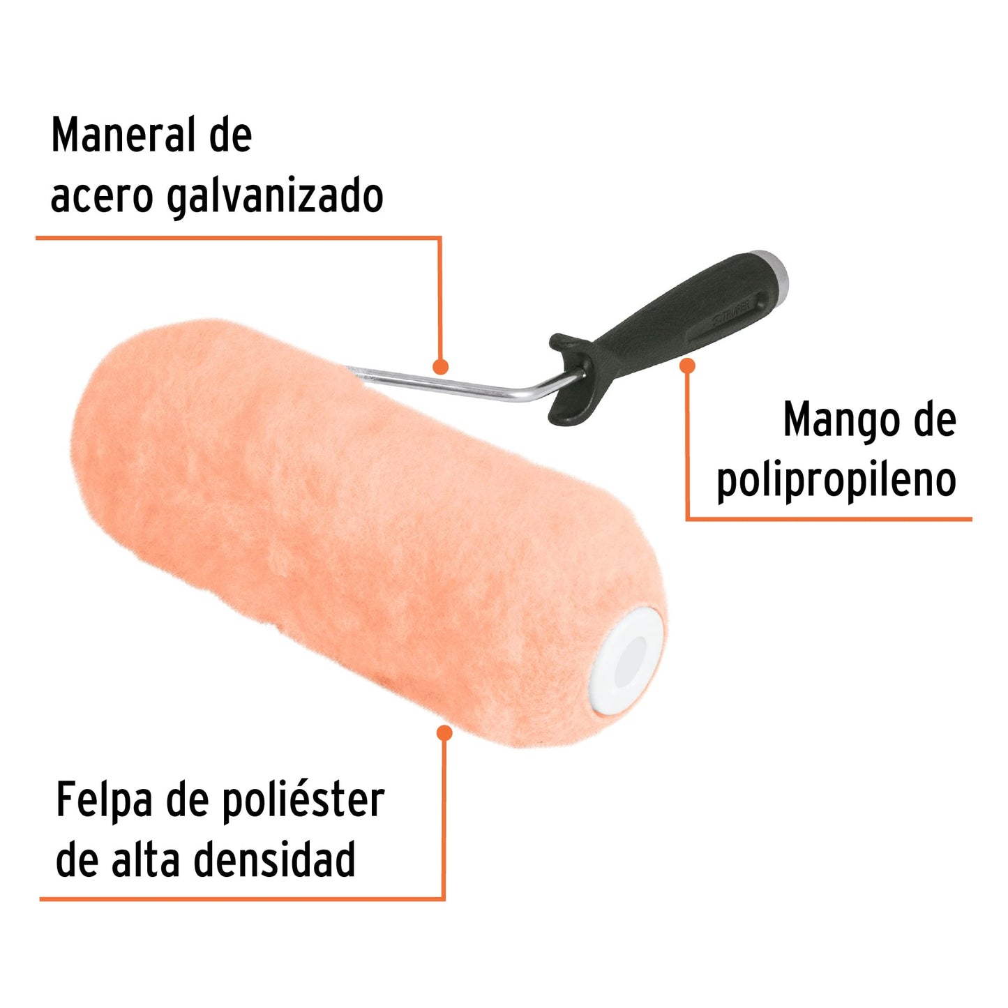 Rodillo para pintar 9' x 1' superficies muy rugosas, Truper ROPI-925 13878 MM00