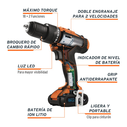 Rotomartillo inalámbrico 3/8', 12 V, Truper ROTI-12A 12794 MM1