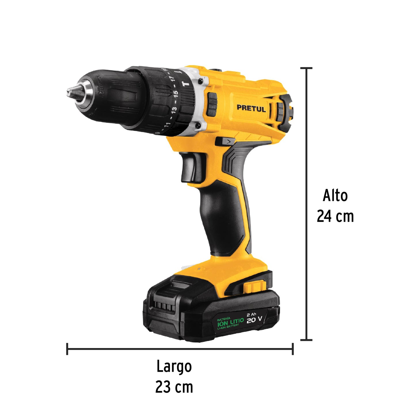 Kit rotomartillo inalámbrico 1/2' 20V y 32 accesorios Pretul ROTI-20P2K 29000 MM1