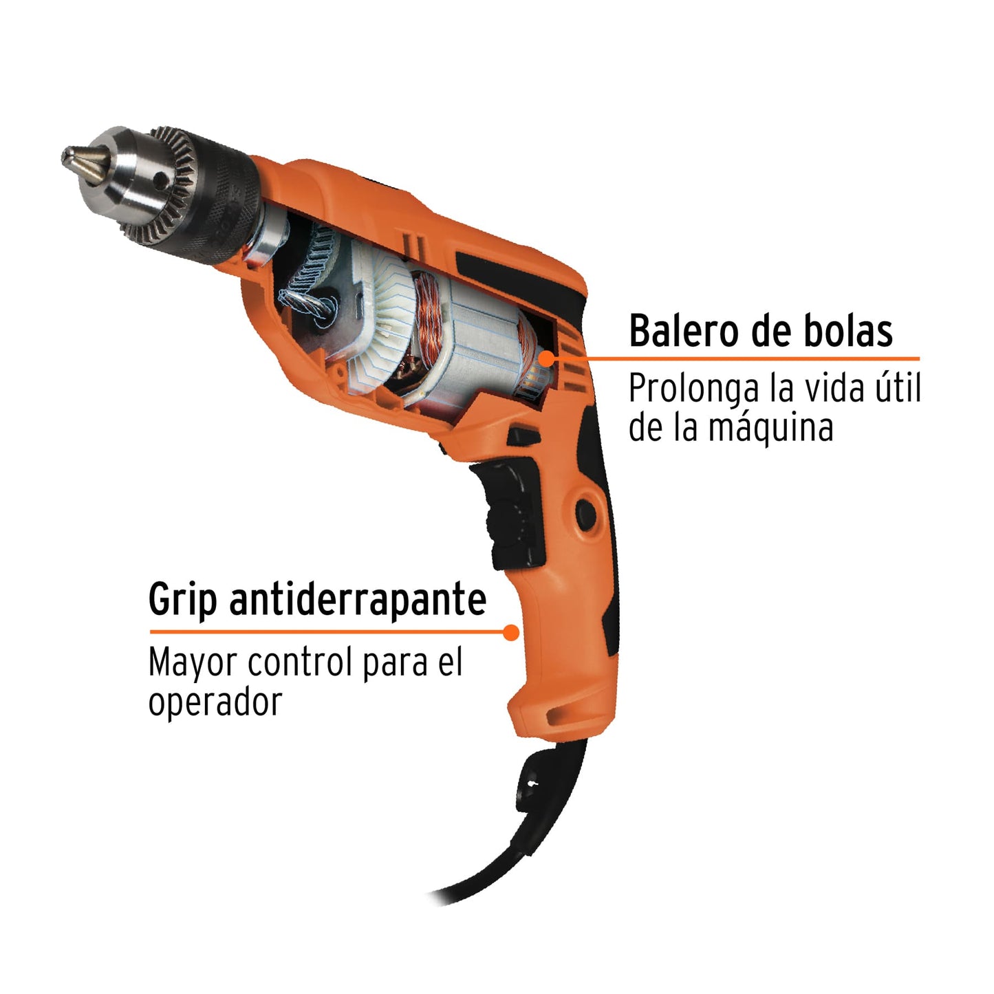 Rotomartillo 1/2' 600 W, profesional, Truper ROTO-1/2A10 101273 MM1