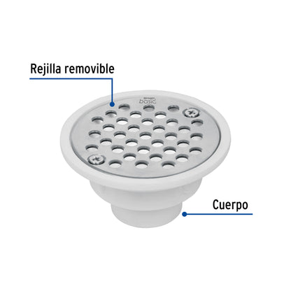 Resumidero polipropileno, redondo, modelo 'C', 3-3/4', Basic RS-500 49426 MM00