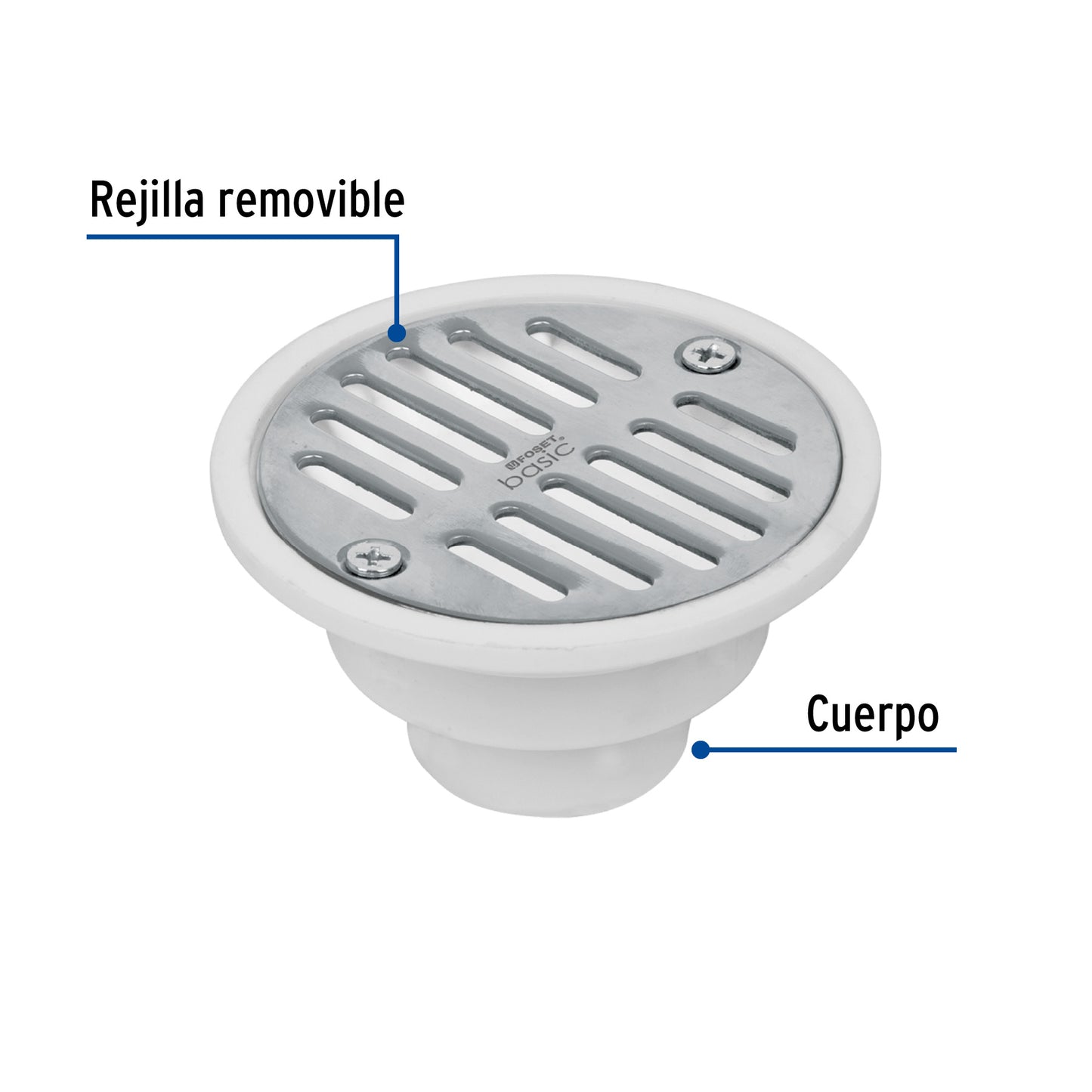 Resumidero polipropileno, redondo, modelo 'A', 3-3/4', Basic RS-502 49425 MM00