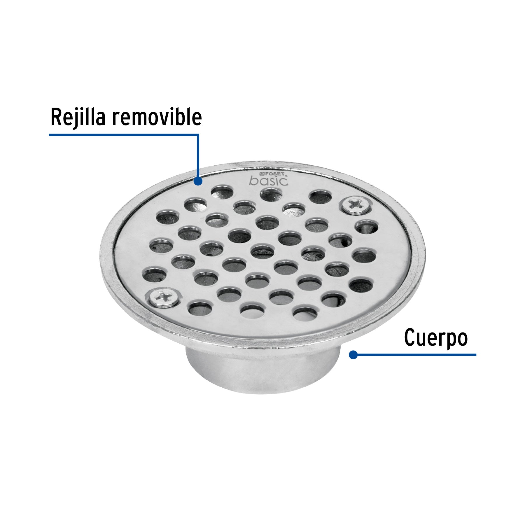 Resumidero de zinc, redondo, modelo 'A', 3-1/2', Basic RS-600 49424 MM00