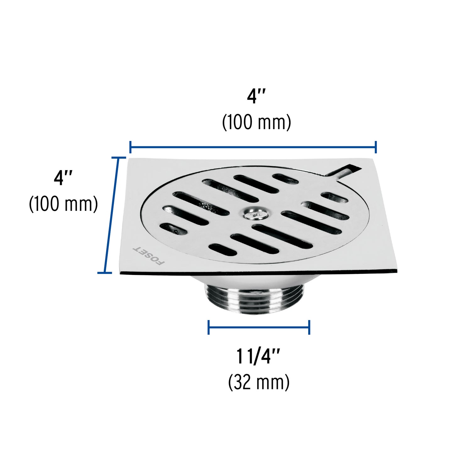 Resumidero cuadrado metálico 4' x 4', Foset RS-601 49349 MM00