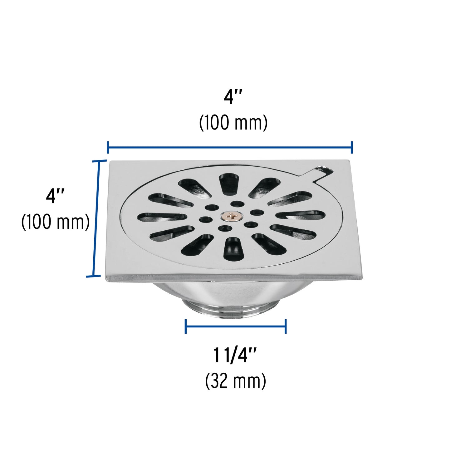 Resumidero cuadrado de latón 4' x 4', Foset RS-604 49270 MM00