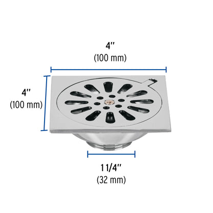 Resumidero cuadrado de latón 4' x 4', Foset RS-604 49270 MM00