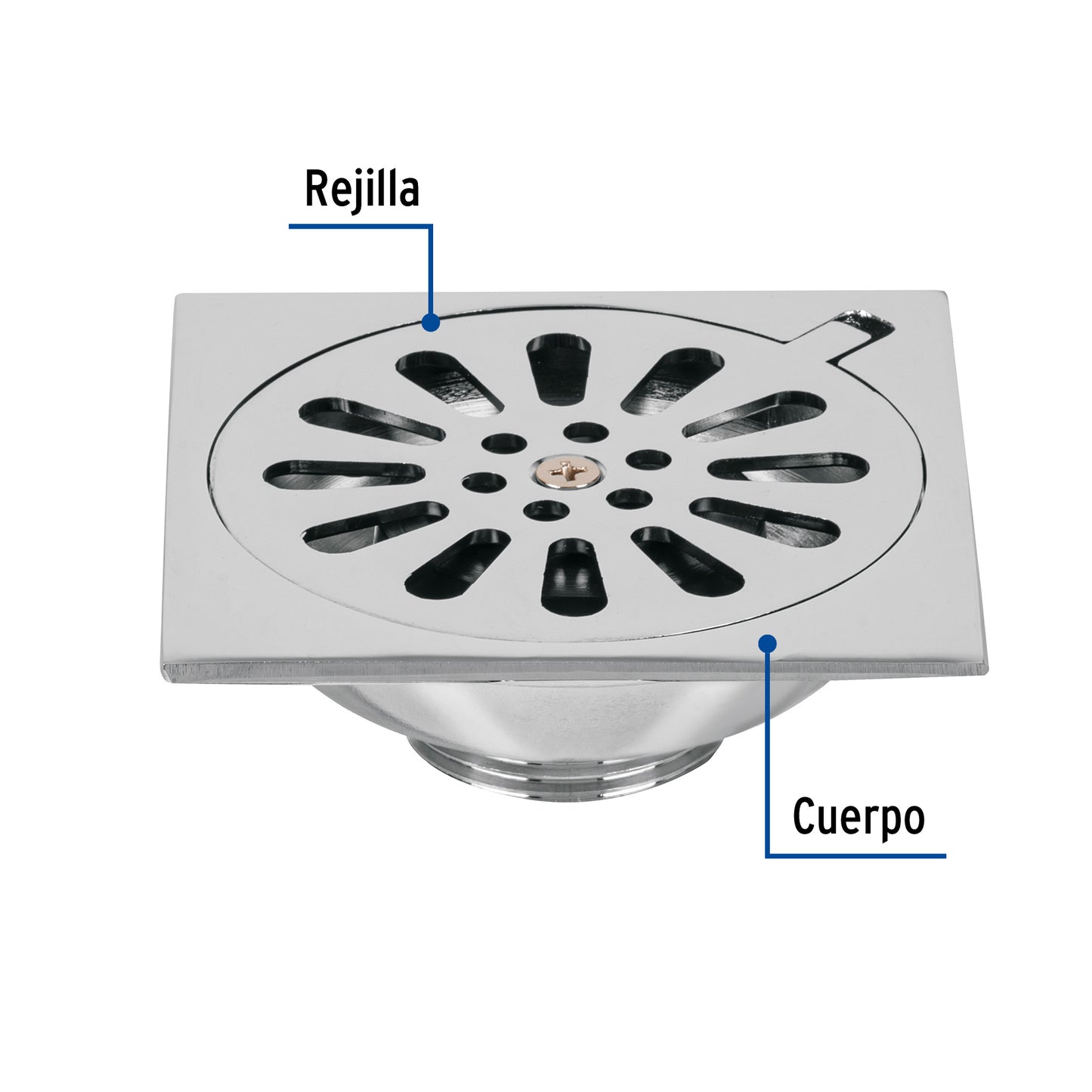 Resumidero cuadrado de latón 4' x 4', Foset RS-604 49270 MM00