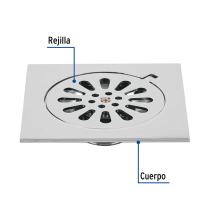 Resumidero cuadrado de latón 6' x 6', Foset RS-606 49271 MM00