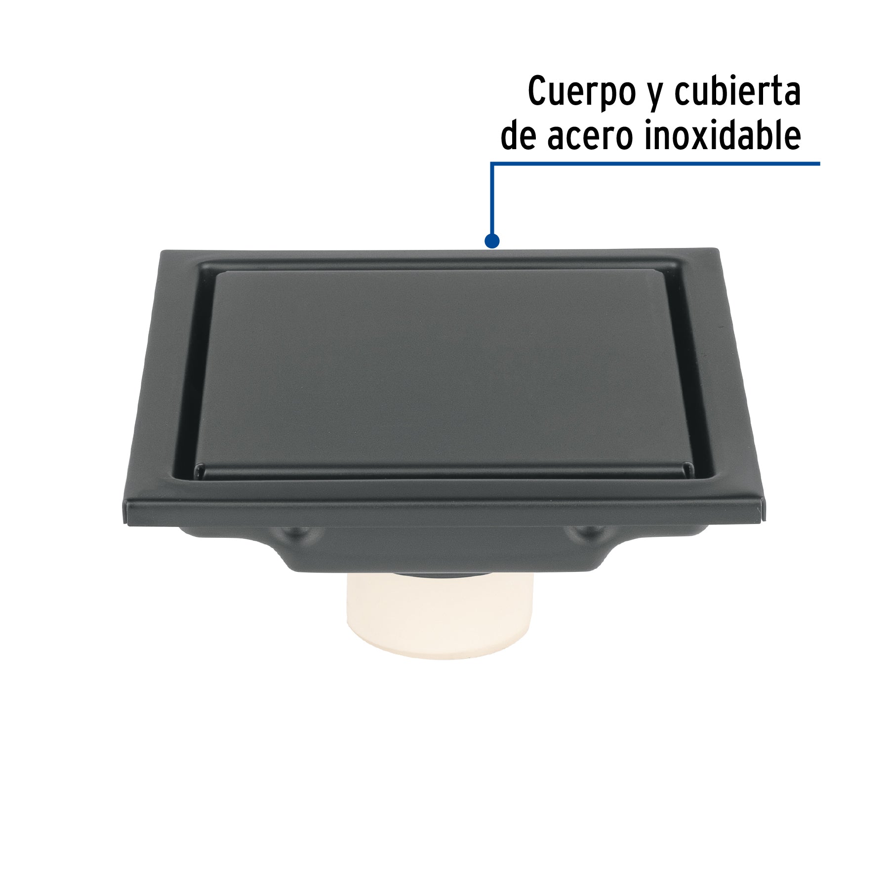 Resumidero reversible 4', anti olores, acero inox, negro, Aq RS-703M 45323 MM00