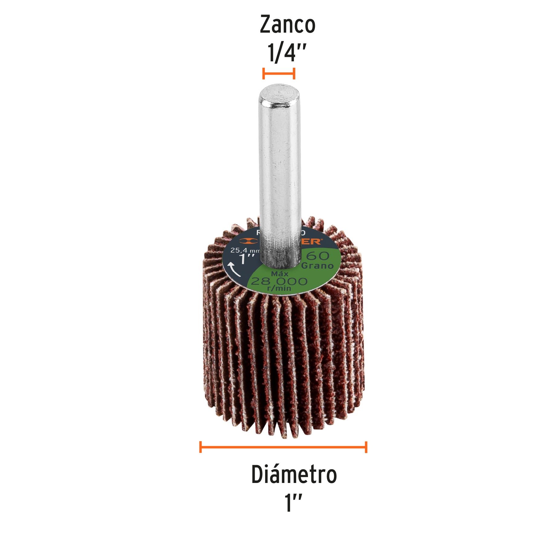 Rueda flap de 1', grano 60, Truper RUFLA-160 13033 MM00