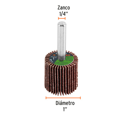 Rueda flap de 1', grano 80, Truper RUFLA-180 13034 MM00