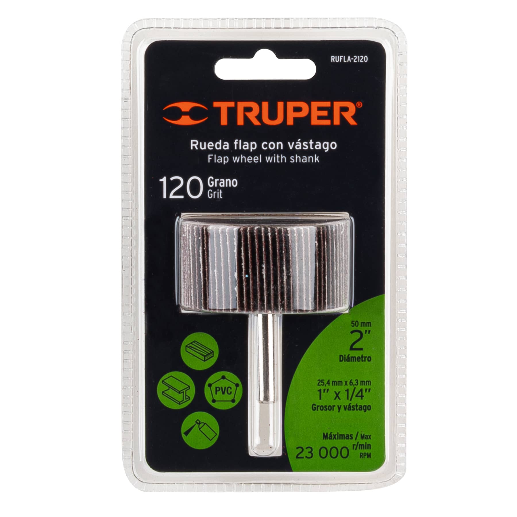 Rueda flap de 2', grano 120, Truper RUFLA-2120 13039 MM00