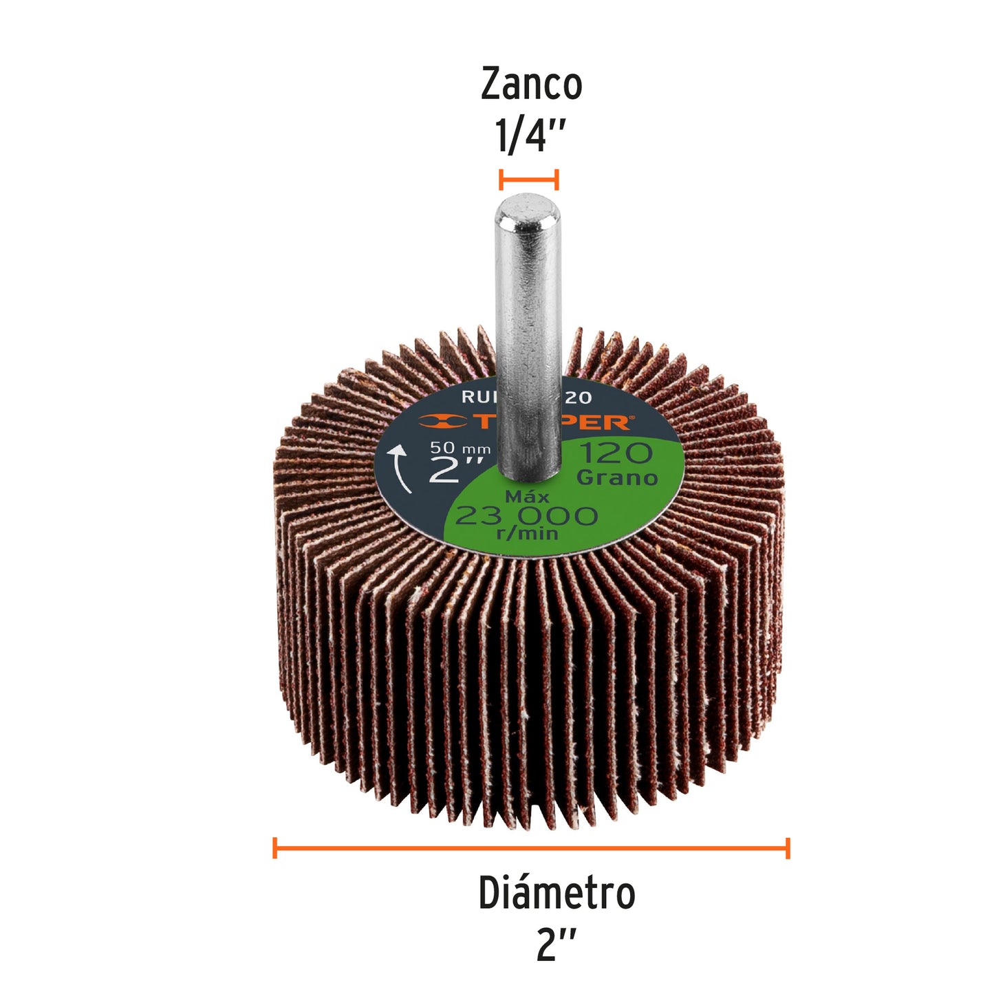 Rueda flap de 2', grano 120, Truper RUFLA-2120 13039 MM00