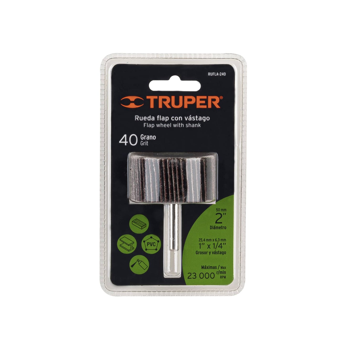 Rueda flap de 2', grano 40, Truper RUFLA-240 13036 MM00