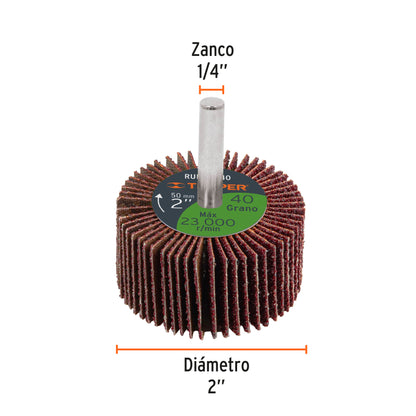 Rueda flap de 2', grano 40, Truper RUFLA-240 13036 MM00