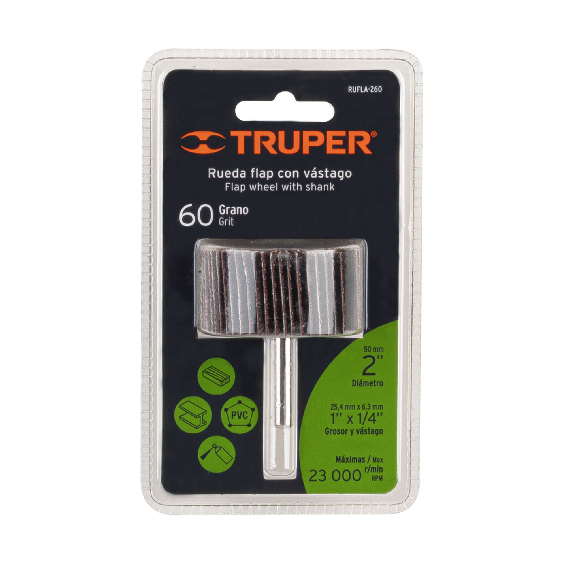 Rueda flap de 2', grano 60, Truper RUFLA-260 13037 MM00