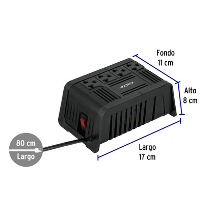 Regulador de voltaje de 800 VA / 400 W 4 contactos, Volteck RV-800 45572 MM00