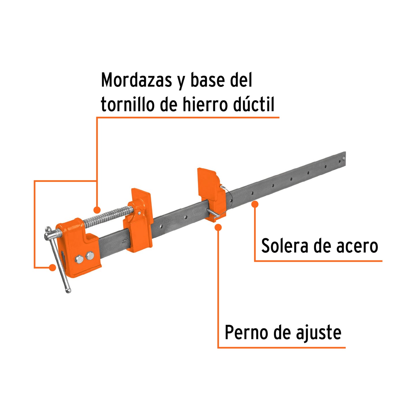 Sargento 24' de solera de acero, Truper S2 17735 MM0