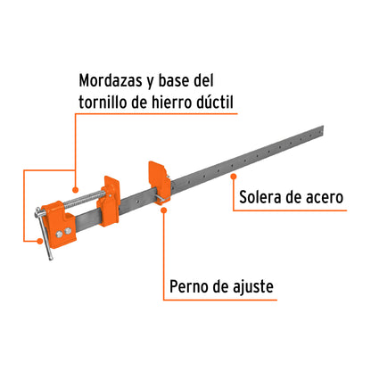 Sargento 36' de solera de acero, Truper S3 17736 MM0