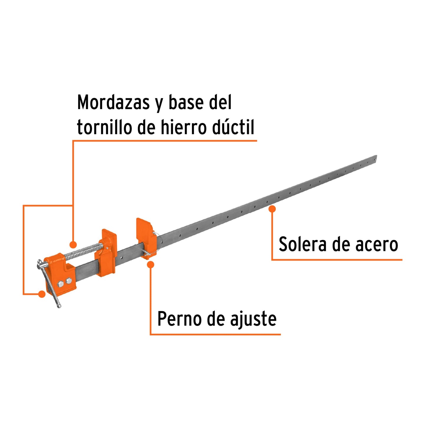 Sargento 60' de solera de acero, Truper S5 17738 MM0