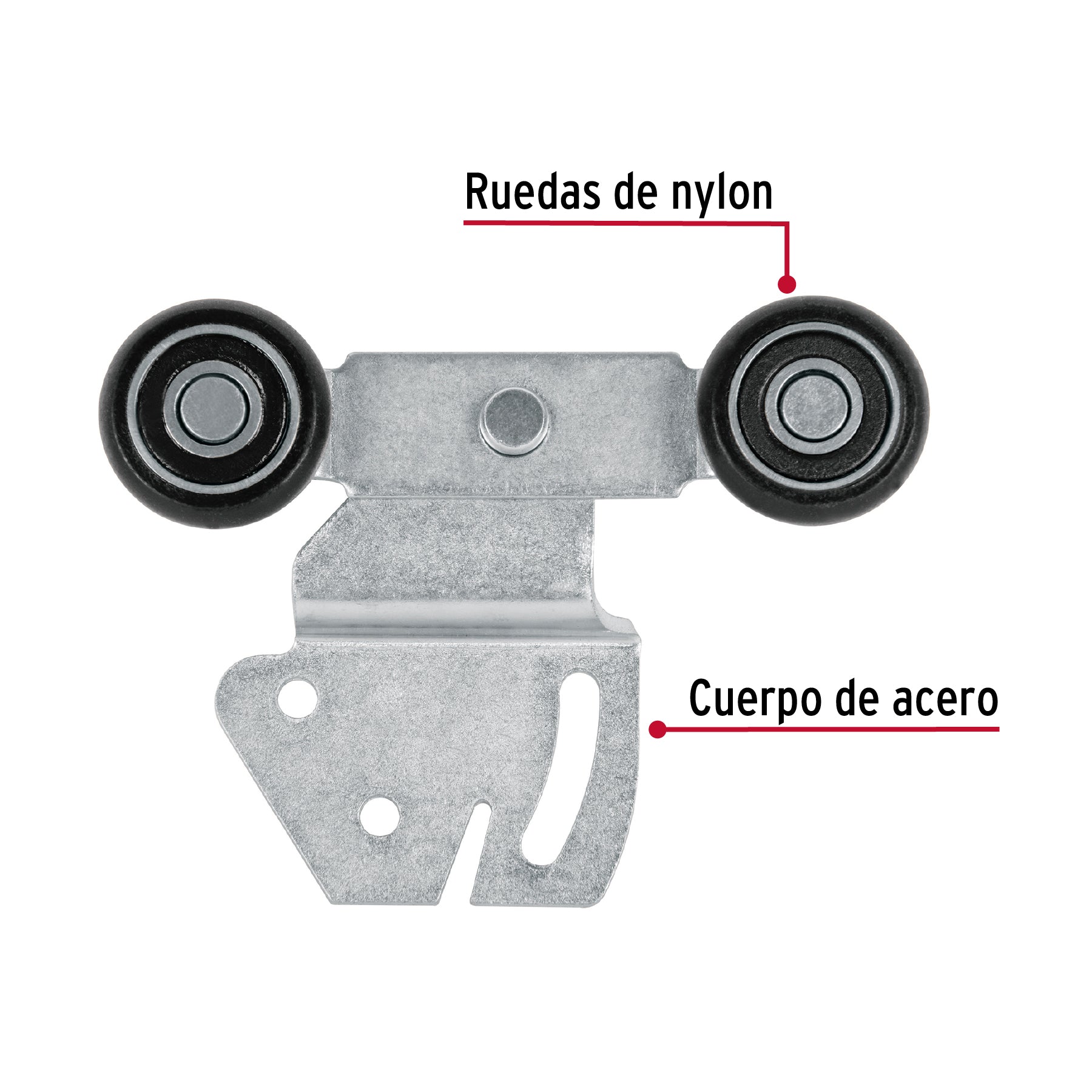 Sistema corredizo doble para riel superior de clóset, Hermex SC-02 48971 MM00