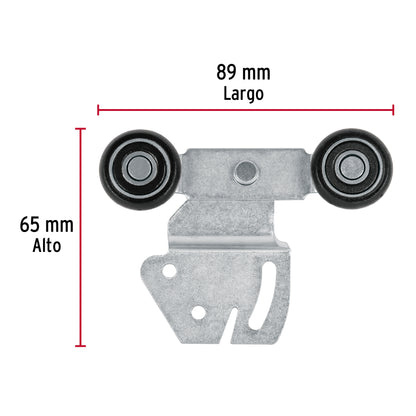 Sistema corredizo doble para riel superior de clóset, Hermex SC-02 48971 MM00