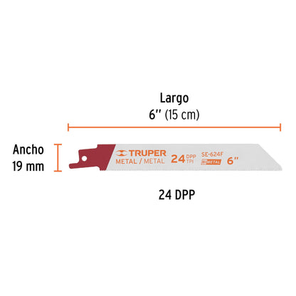 Blíster con 2 seguetas sierra sable 6' 24 DPP para metal SE-624F 10797 MM00