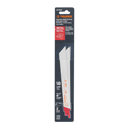 Blíster con 2 seguetas sierra sable 8' 18 DPP para metal SE-818F 10798 MM00