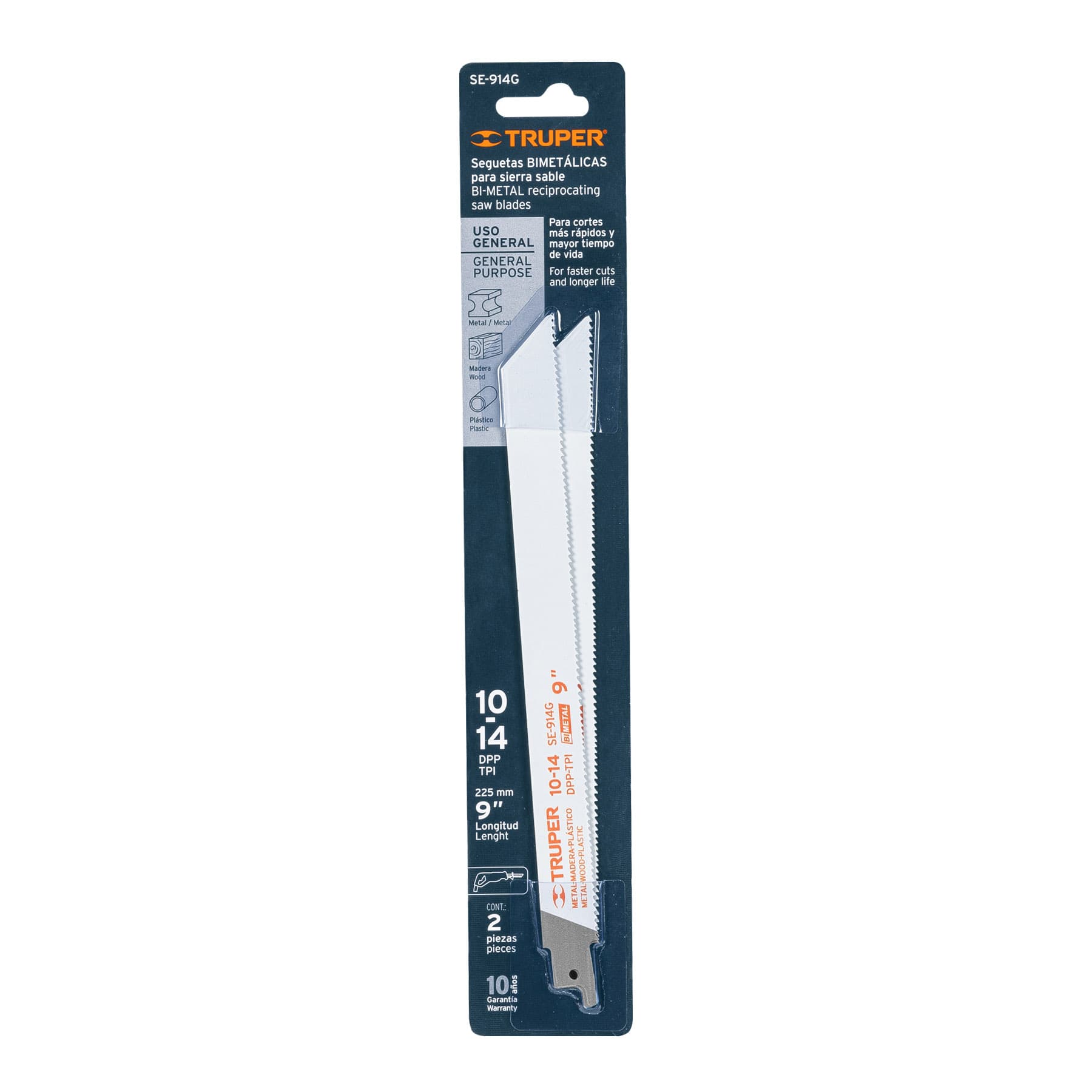 Blíster con 2 seguetas sierra sable 9' 10-14 DPP uso general SE-914G 10791 MM00