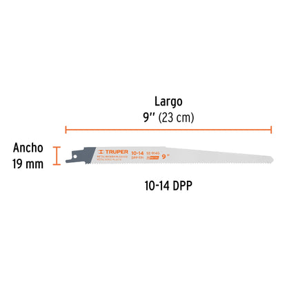 Blíster con 2 seguetas sierra sable 9' 10-14 DPP uso general SE-914G 10791 MM00