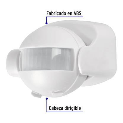 Sensor de movimiento de 180° para pared y techo, Volteck SEMO-180 46594 MM00