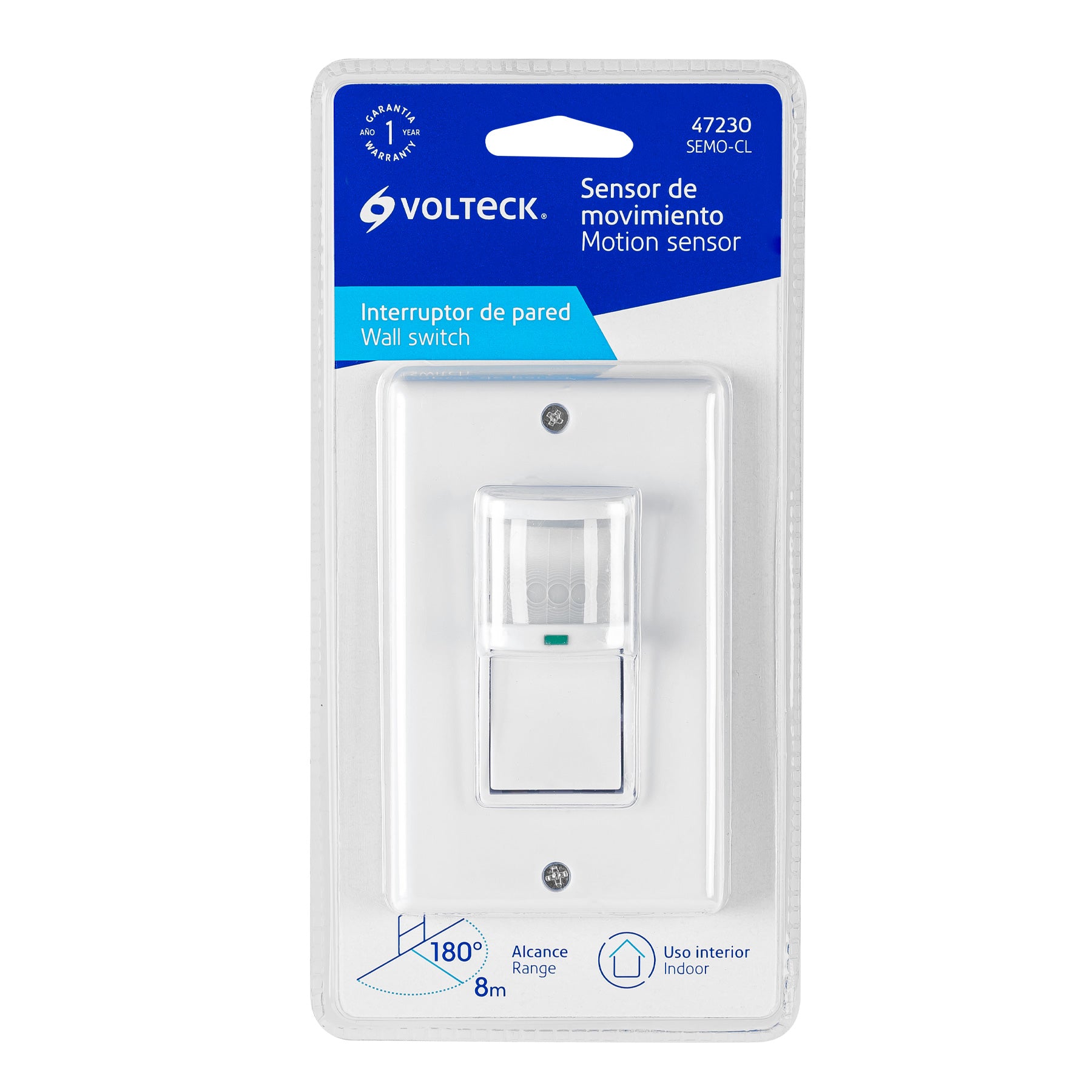 Sensor de movimiento con interruptor de pared, Volteck SEMO-CL 47230 MM00