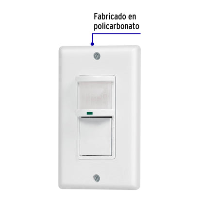 Sensor de movimiento con interruptor de pared, Volteck SEMO-CL 47230 MM00