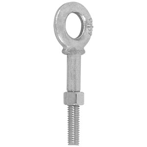 ARMELLA DE ACERO LARGA CON ROSCA DE 3/8" X 2-1/2" DE LONGITUD FORJADA CON TUERCA 