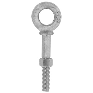 ARMELLA DE ACERO LARGA CON ROSCA DE 3/8" X 2-1/2" DE LONGITUD FORJADA CON TUERCA 